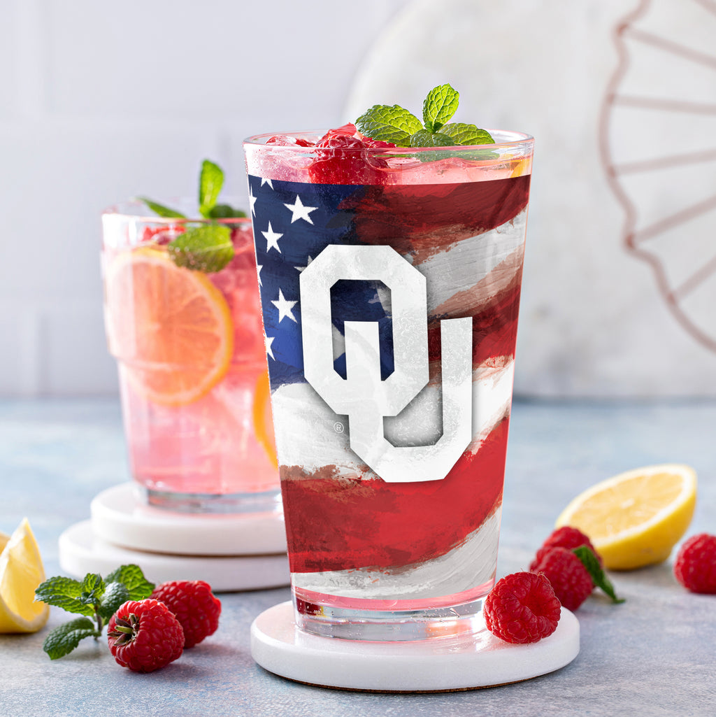 Set of 2 Oklahoma Sooners 16oz Americana Pints