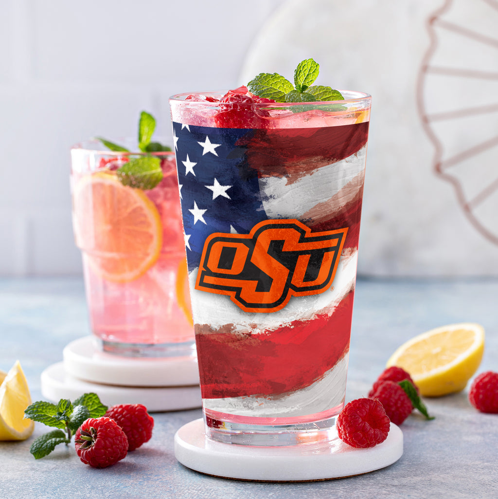 Set of 2 Oklahoma State Cowboys 16oz Americana Pints