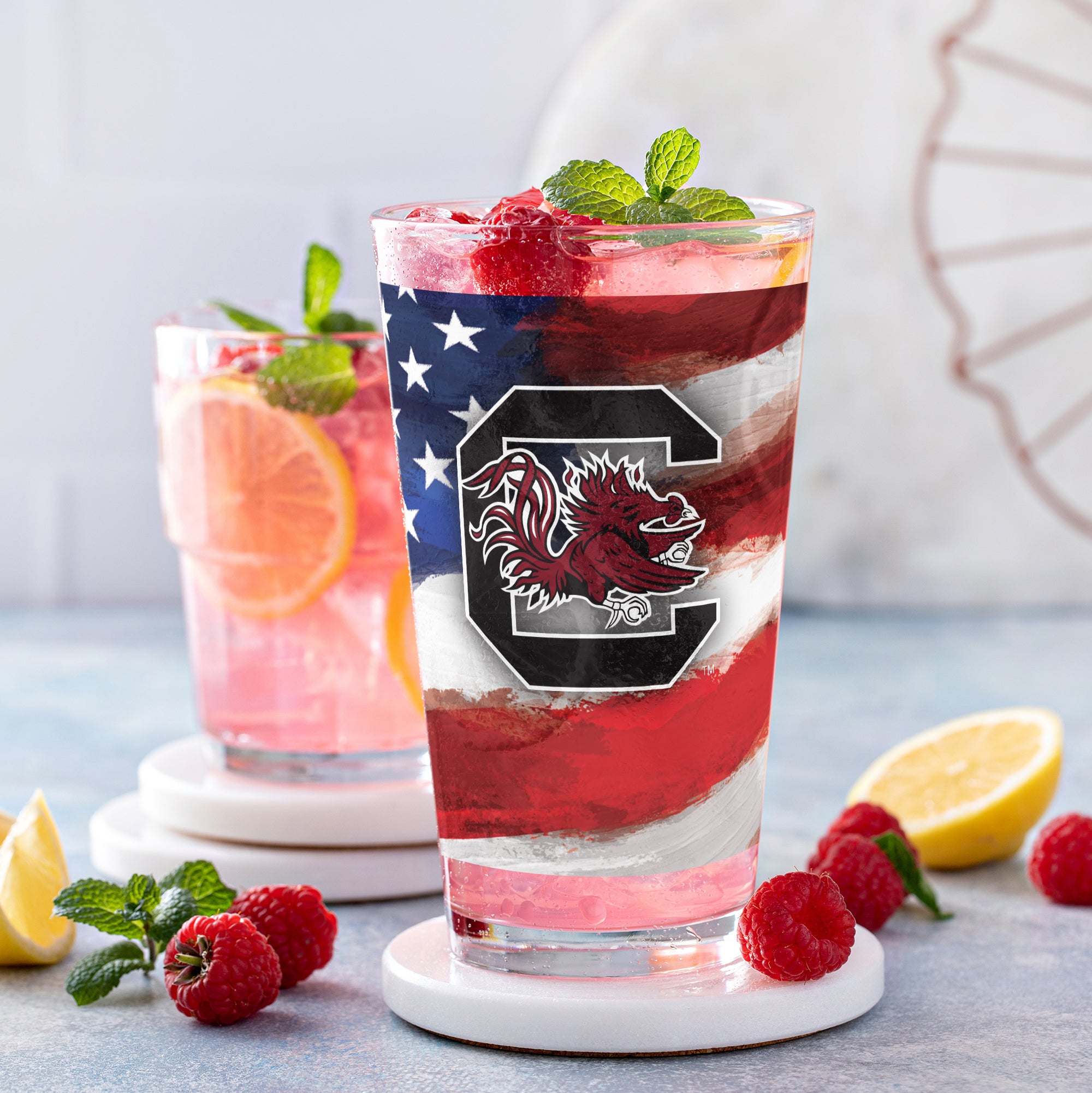 Set of 2 South Carolina Gamecocks 16oz Americana Pints