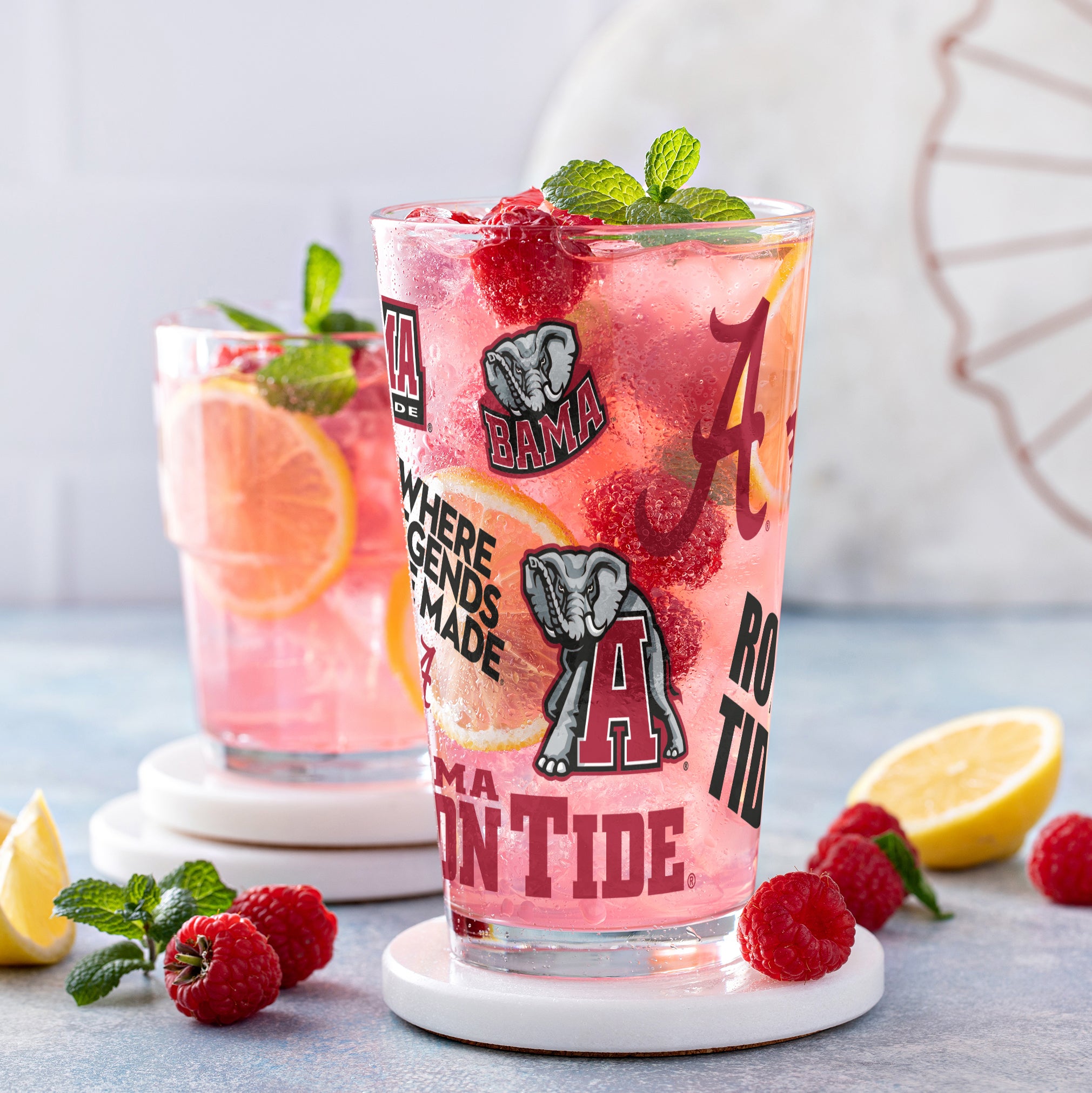 Set of 4 Alabama Crimson Tide 16oz Medley Pint Glasses