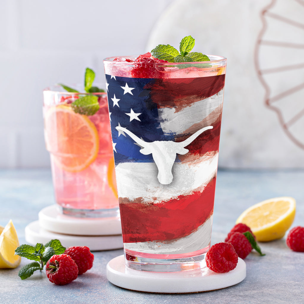 Set of 2 Texas Longhorns 16oz Americana Pints