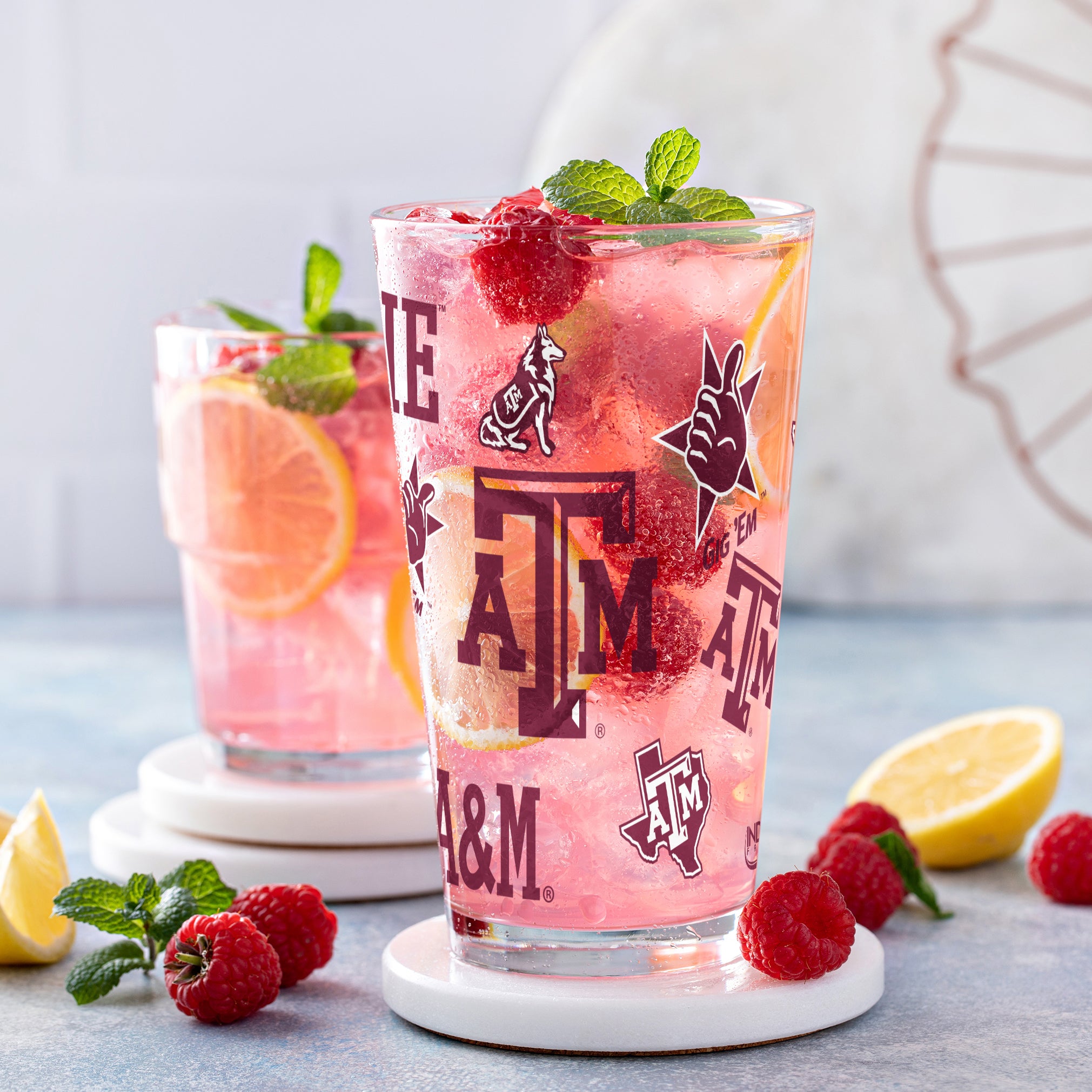 Set of 4 Texas A&M Aggies 16oz Medley Pint Glasses