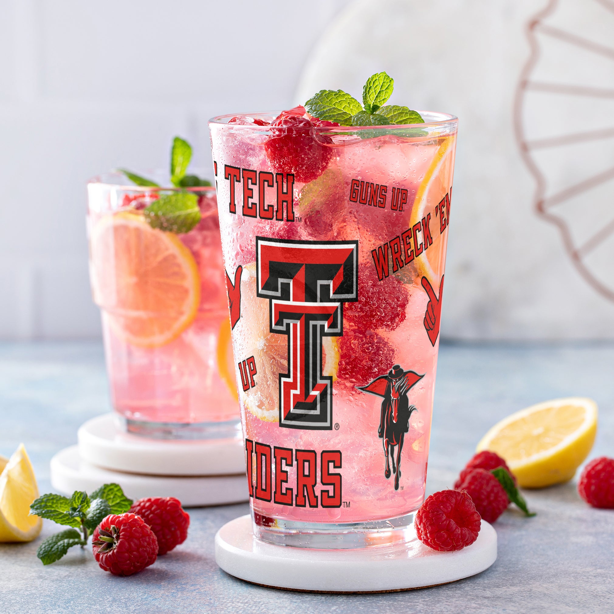 Set of 4 Texas Tech Red Raiders 16oz Medley Pint Glasses