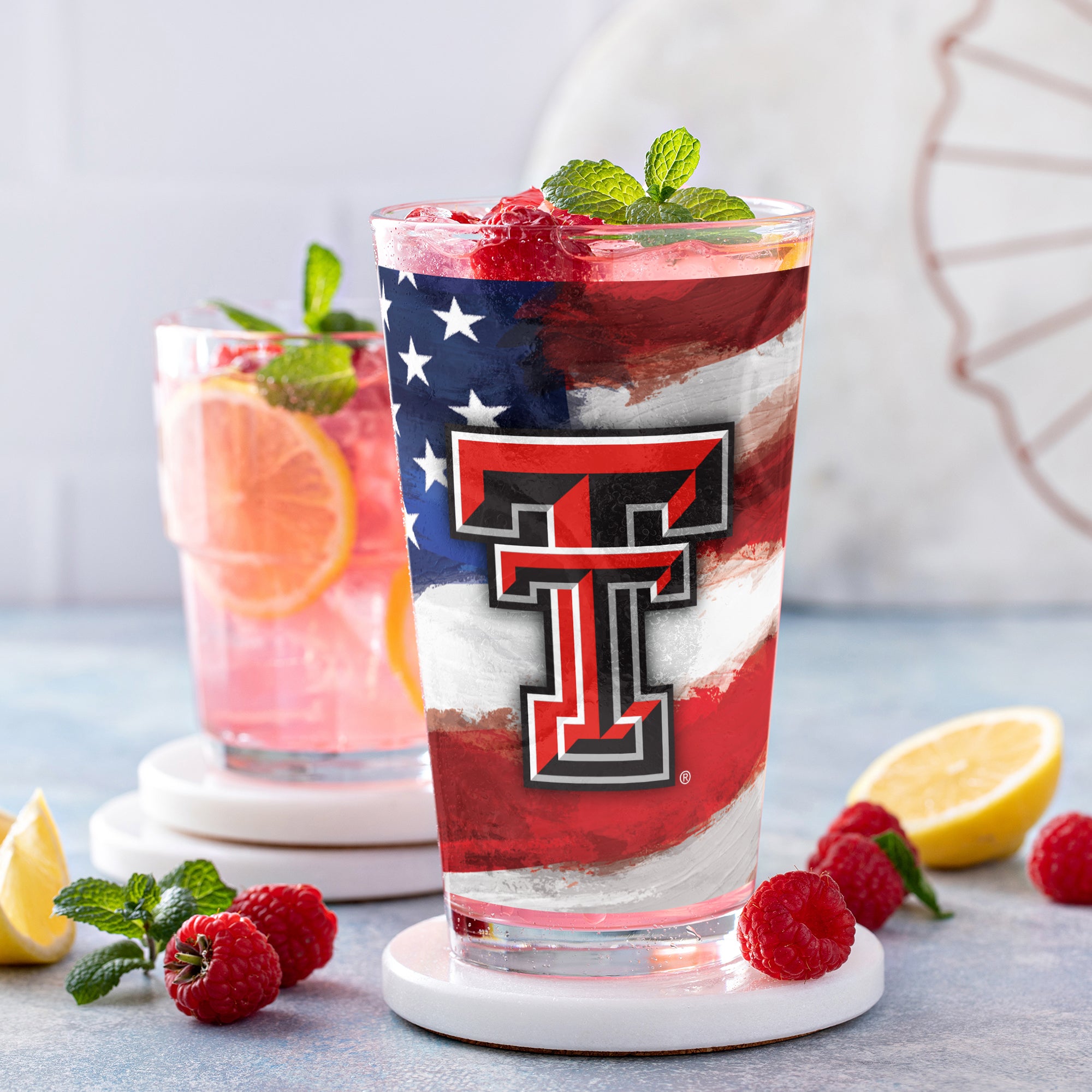Set of 2 Texas Tech Red Raiders 16oz Americana Pints