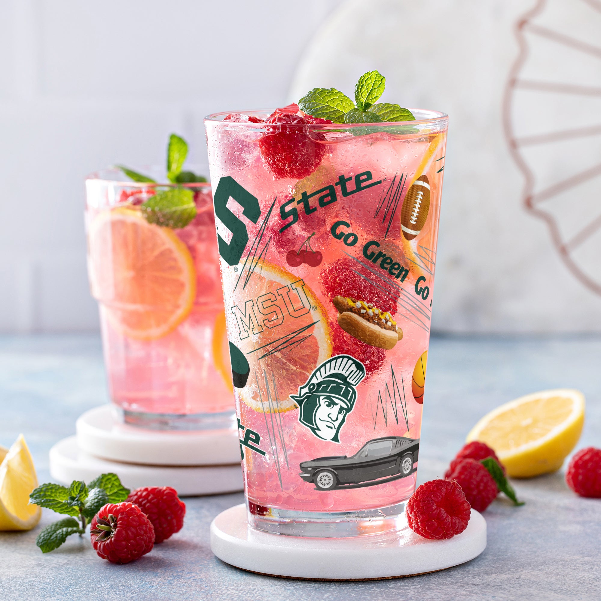 Set of 2 Michigan State Spartans Local 16oz Pints