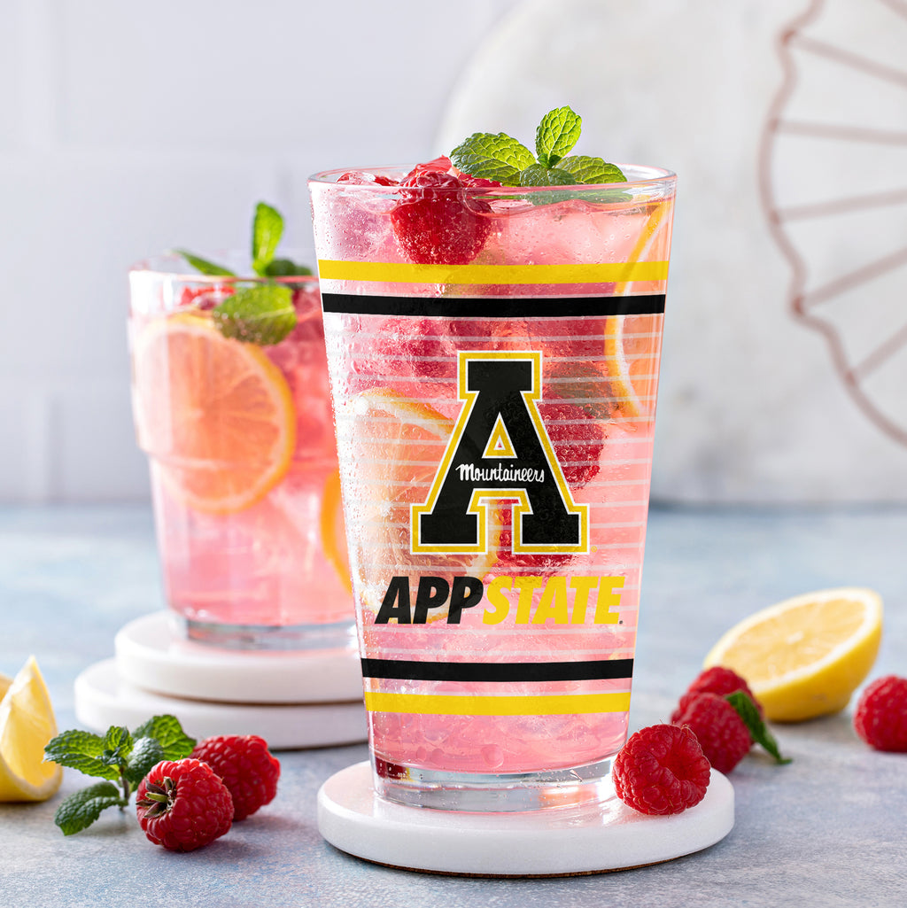 Set of 2 App State Mountaineers 16oz Ring Pints
