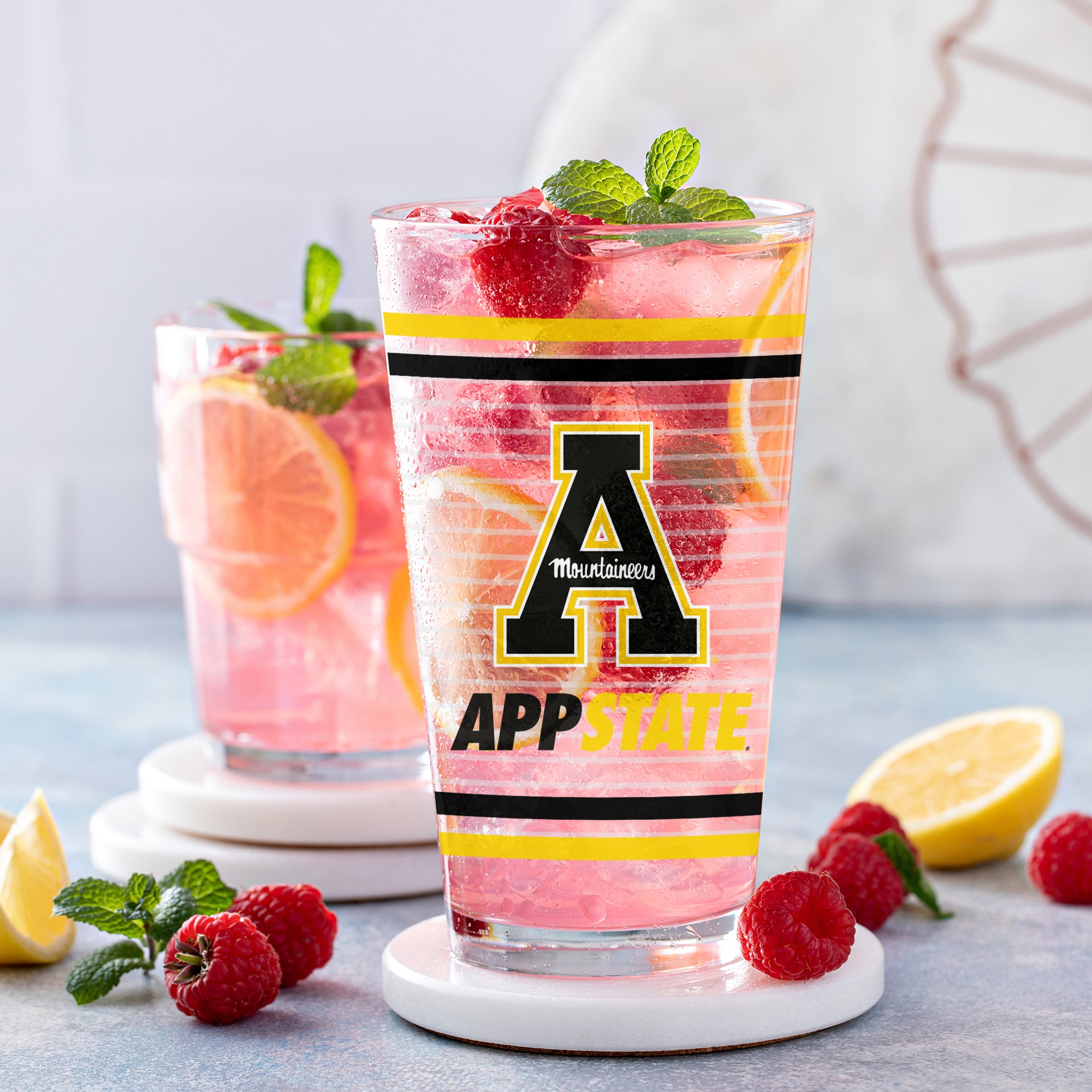 Set of 2 App State Mountaineers 16oz Ring Pints