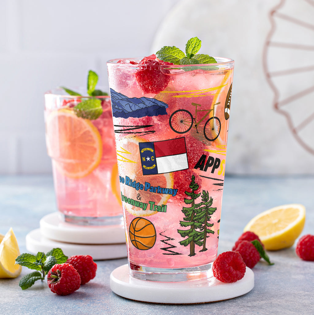 Set of 2 App State Mountaineers Local 16oz Pints