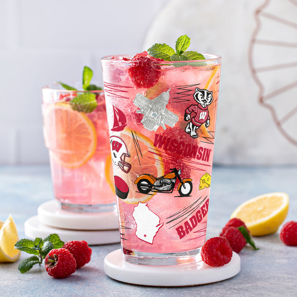 Set of 2 Wisconsin Badgers Local 16oz Pints