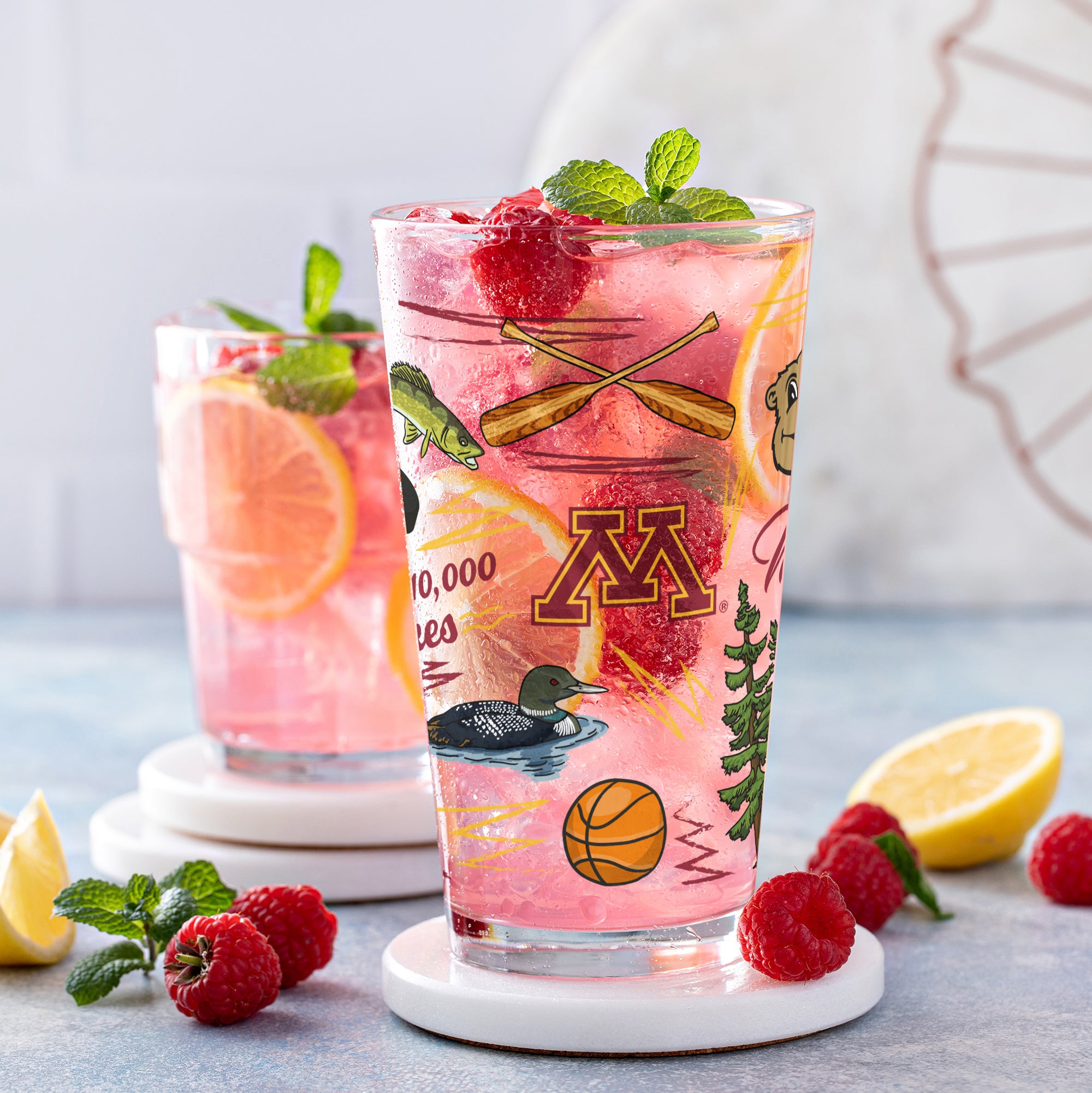 Set of 2 Minnesota Golden Gophers Local 16oz Pints