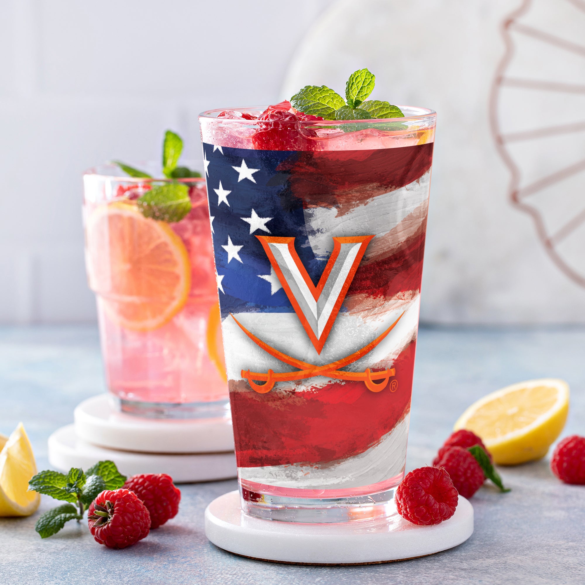 Set of 2 Virginia Cavaliers 16oz Americana Pints