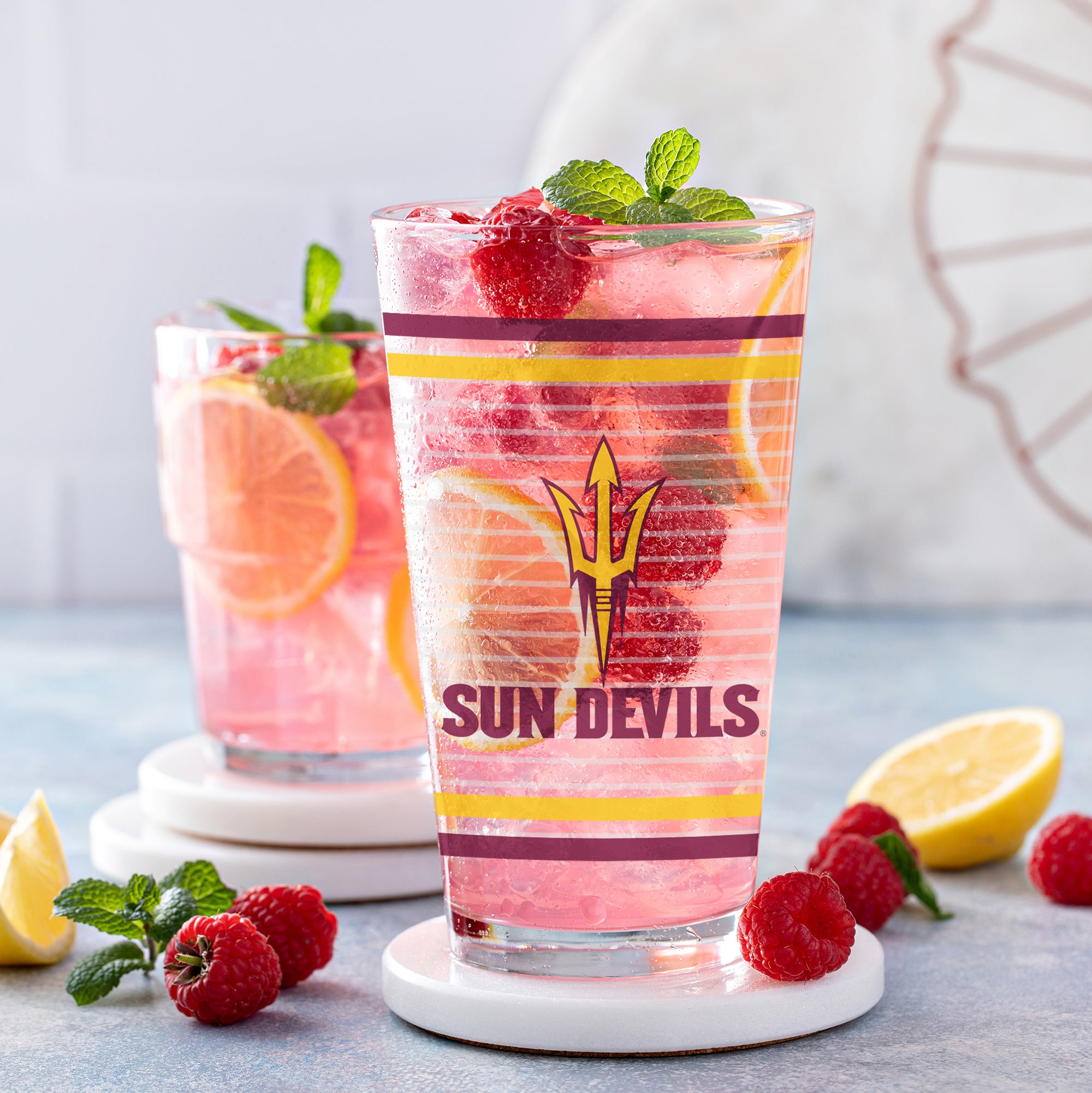 Set of 2 Arizona State Sun Devils 16oz Ring Pints