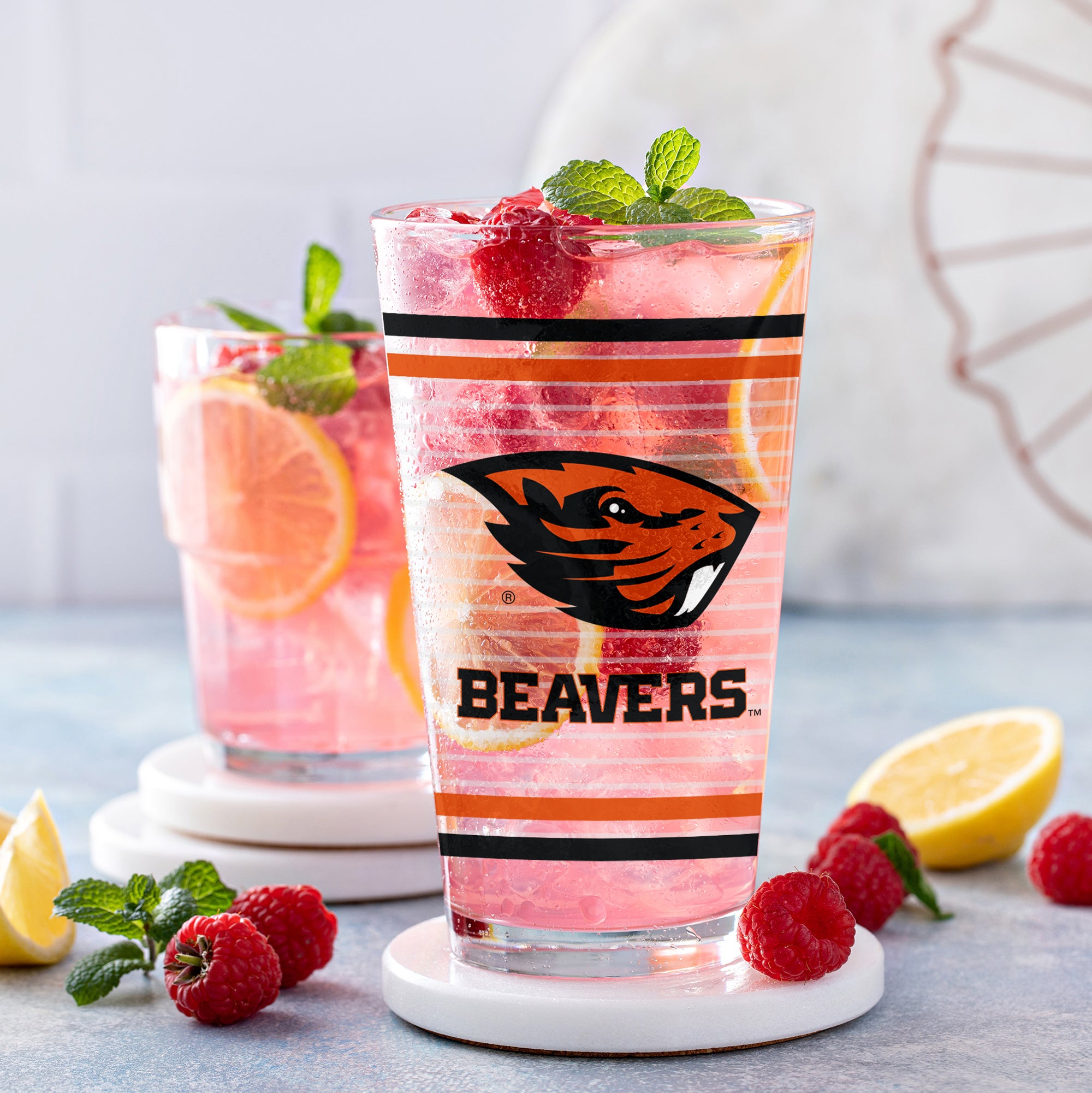 Set of 2 Oregon State Beavers 16oz Ring Pints