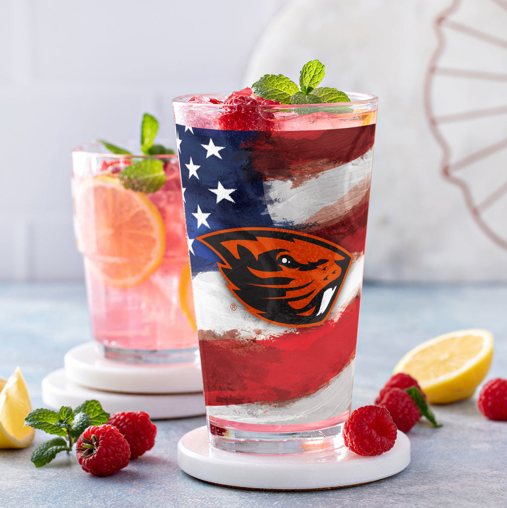 Set of 2 Oregon State Beavers 16oz Americana Pints