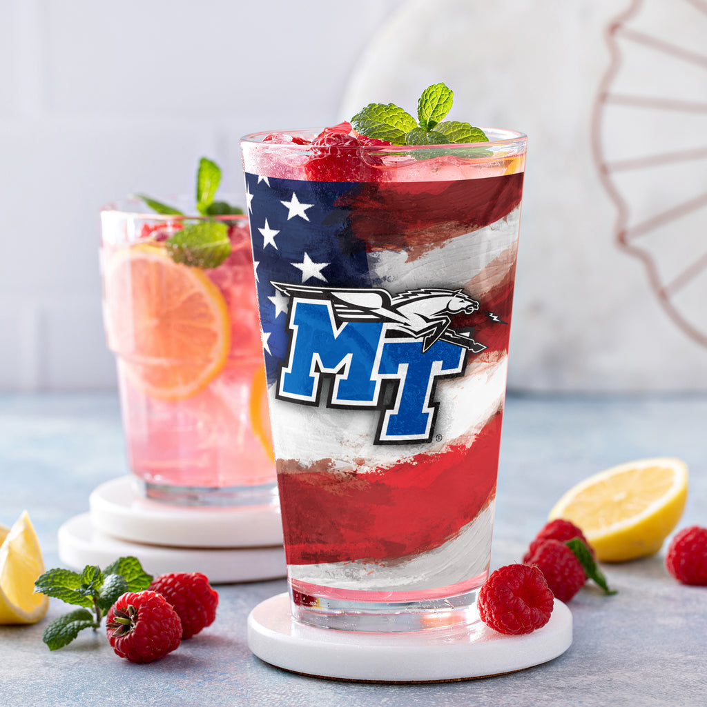 Set of 2 Middle Tennessee Blue Raiders 16oz Americana Pints