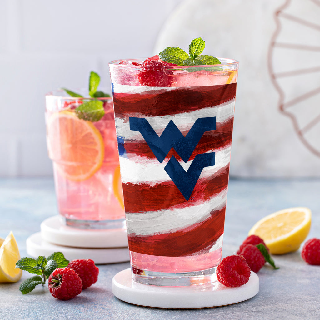 Set of 2 West Virginia Mountaineers 16oz Americana Pints