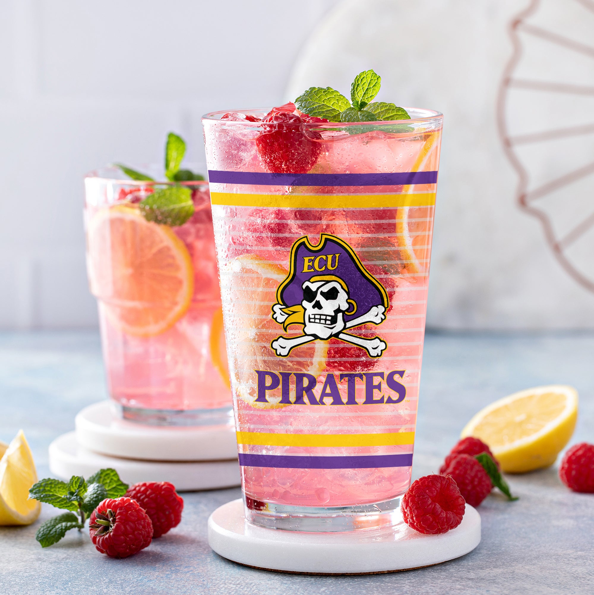 Set of 2 East Carolina Pirates 16oz Ring Pints