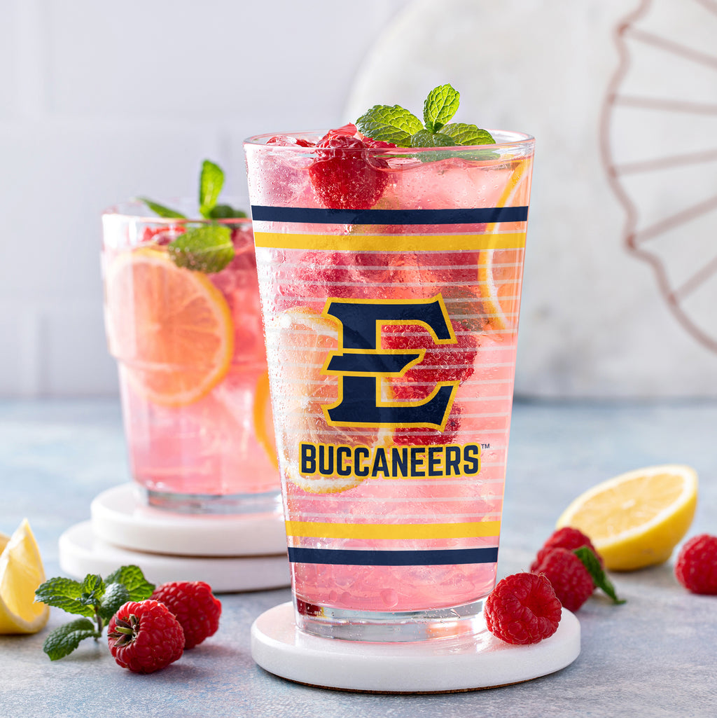 Set of 2 East Tennessee Buccaneers 16oz Ring Pints