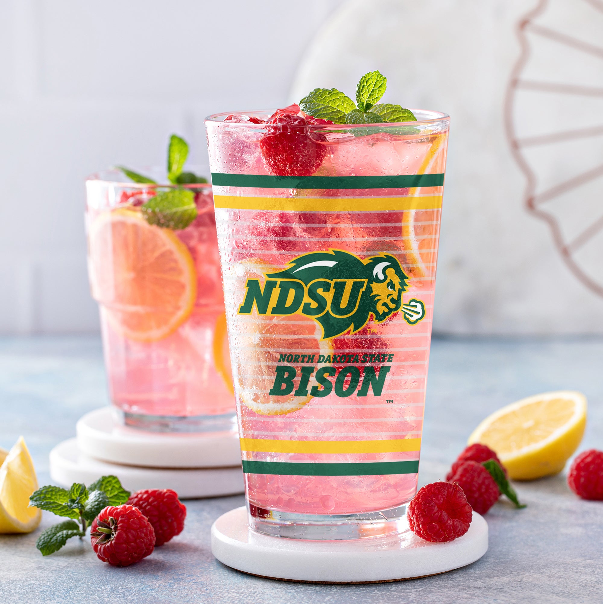 Set of 2 North Dakota State Bisons 16oz Ring Pints