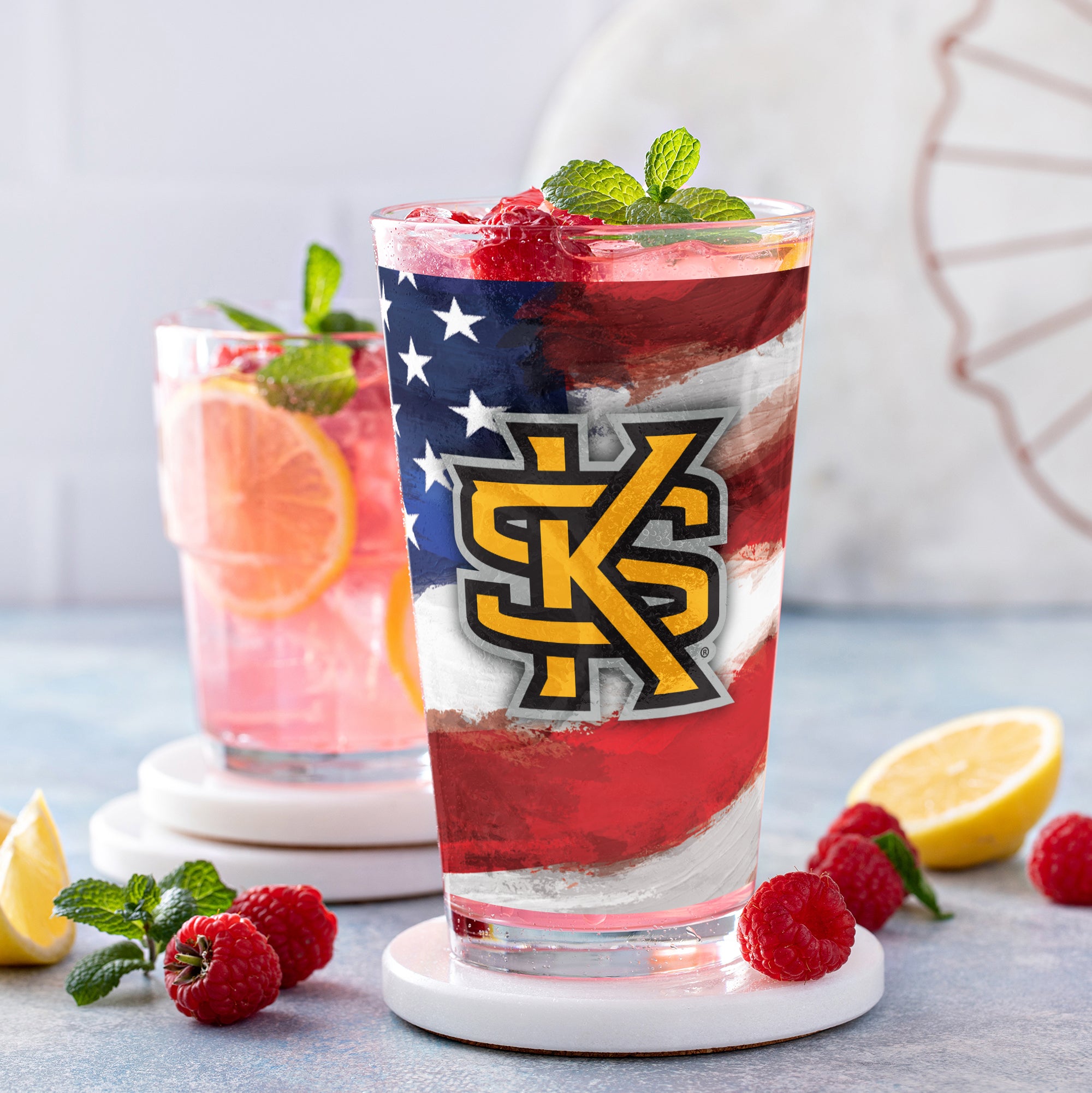 Set of 2 Kennesaw State Owls 16oz Americana Pints