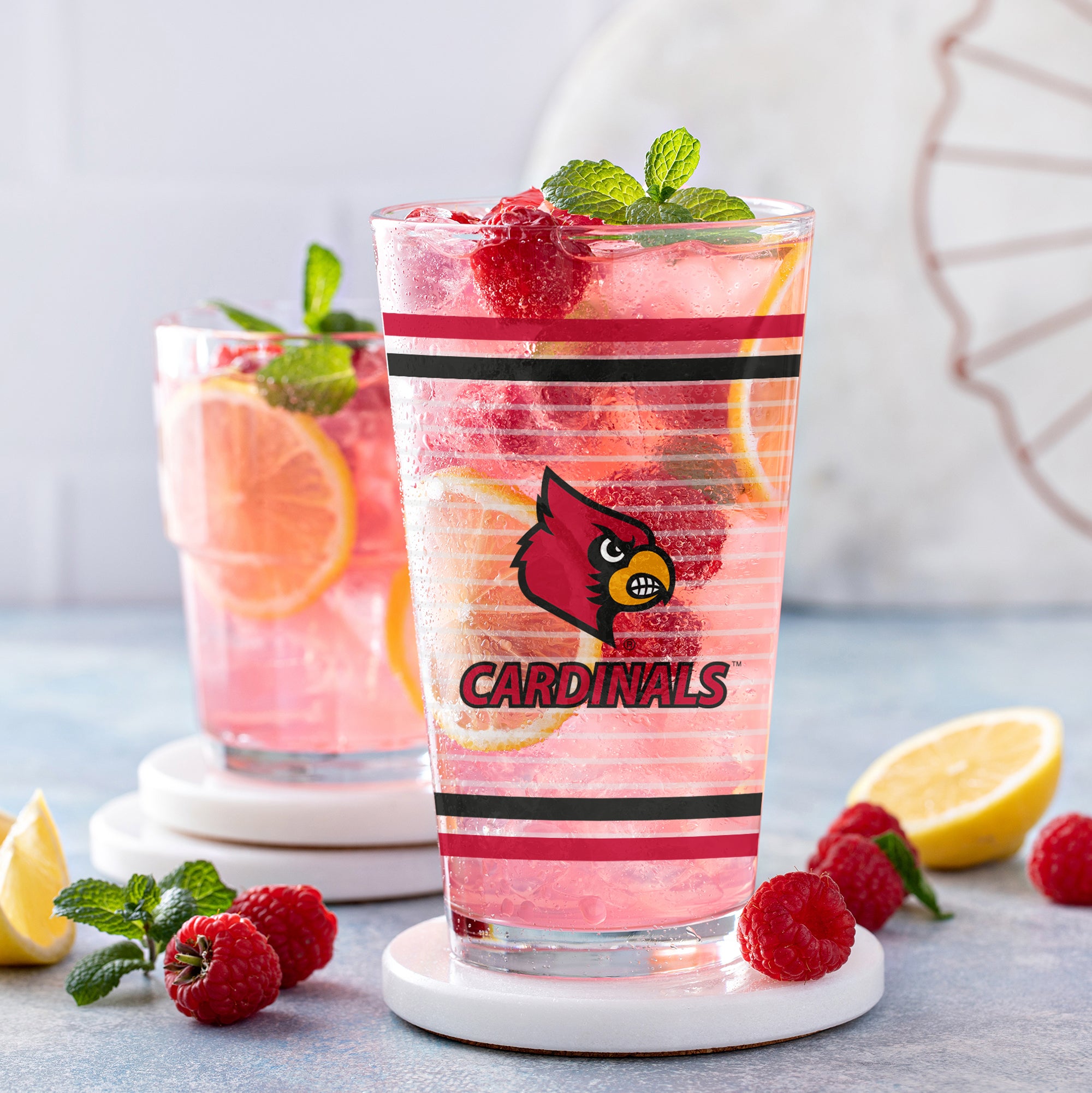 Set of 2 Louisville Cardinals 16oz Ring Pints