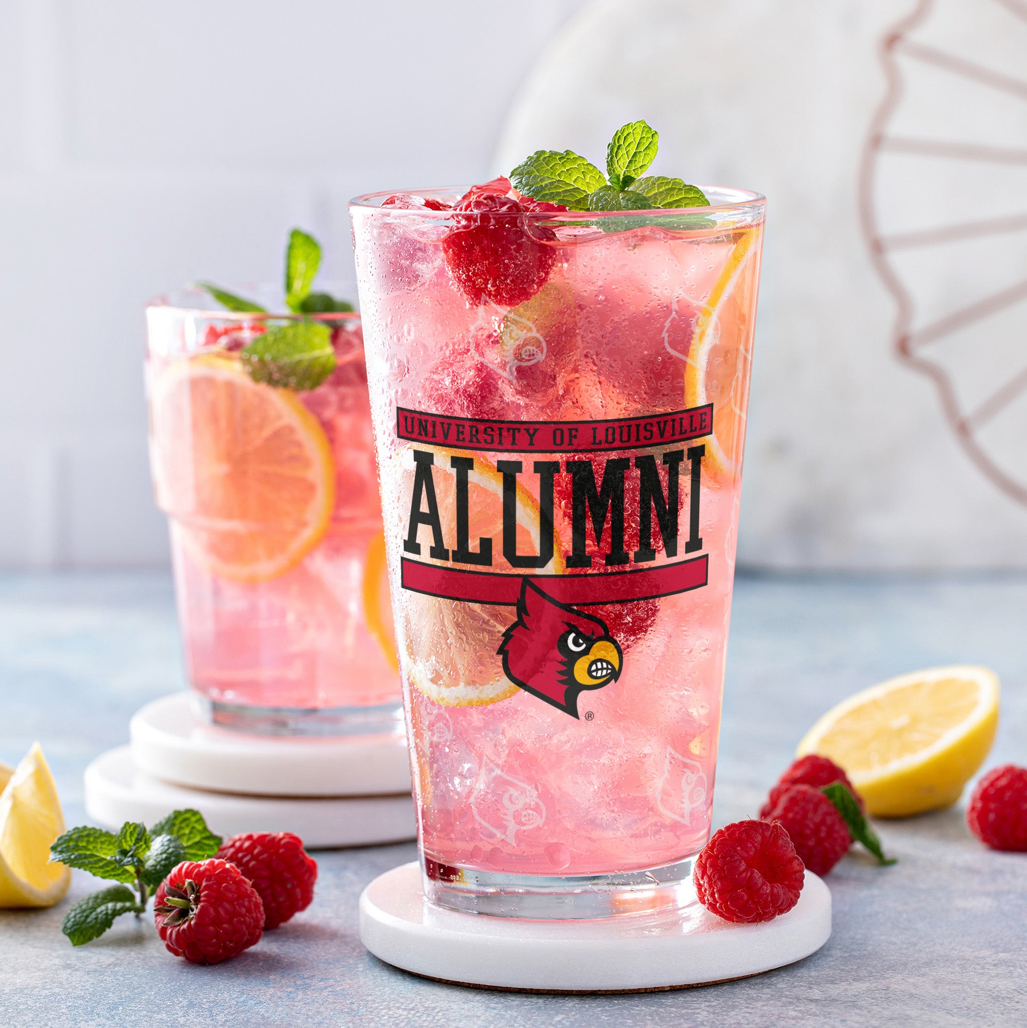 Set of 2 Louisville Cardinals 16oz Alumni Pints