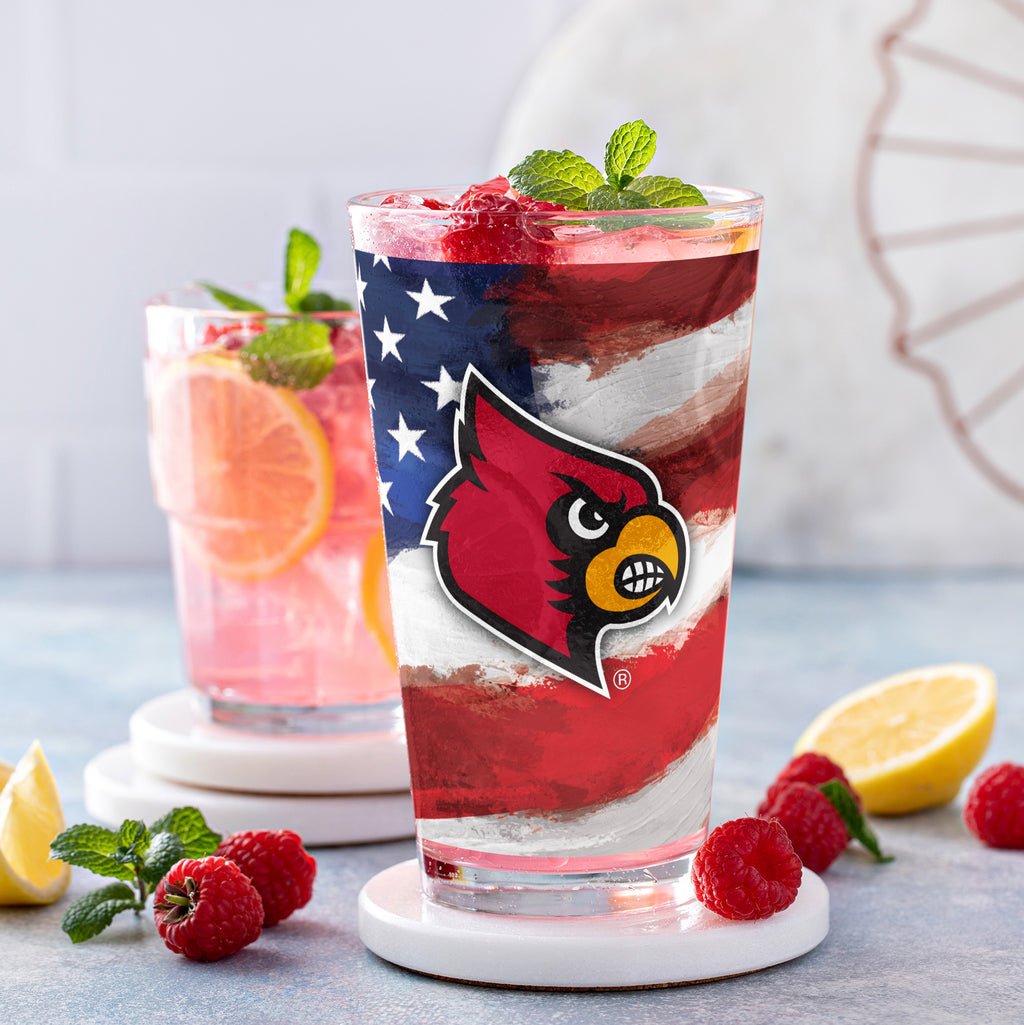 Set of 2 Louisville Cardinals 16oz Americana Pints
