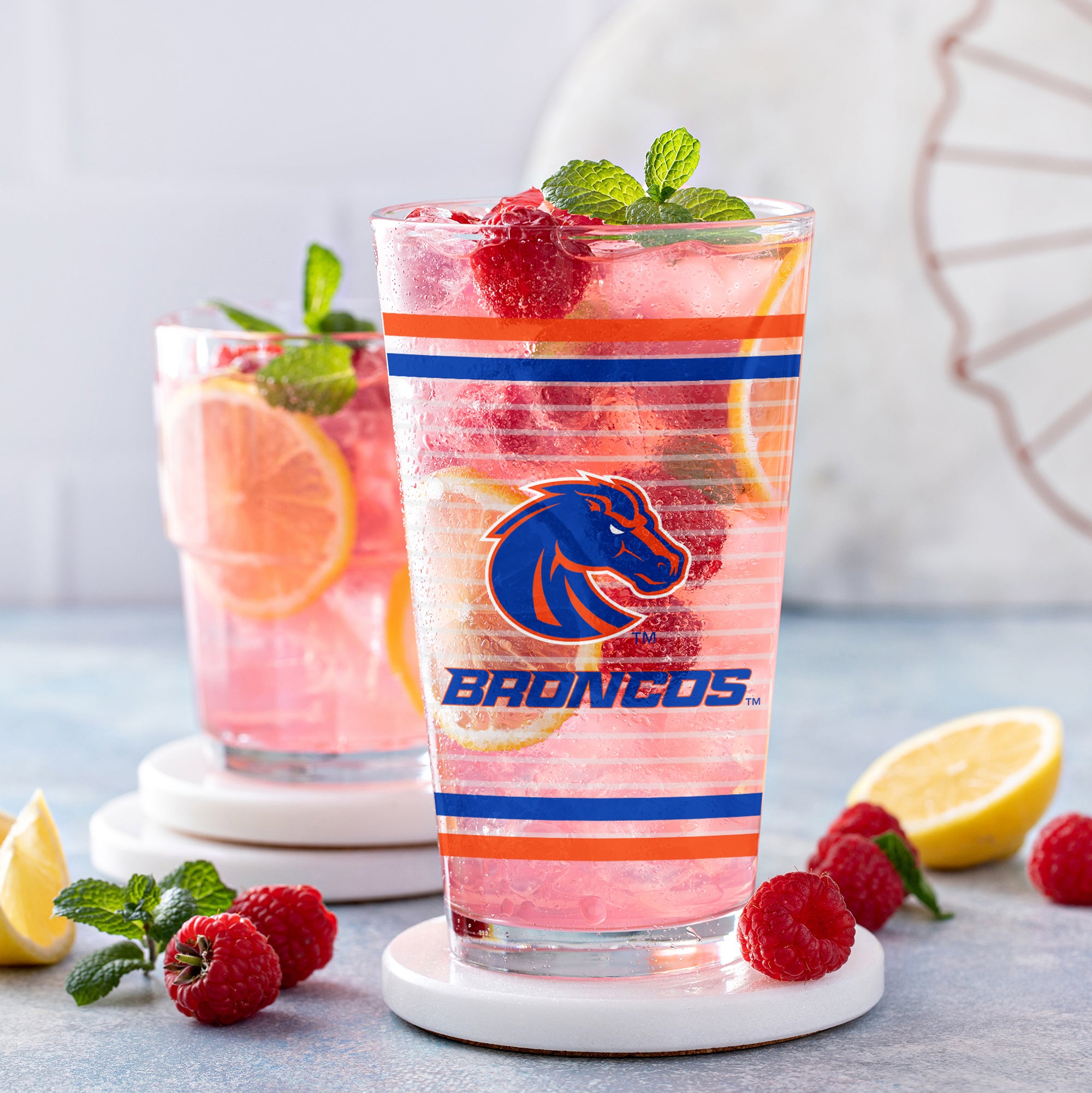 Set of 2 Boise State Broncos 16oz Ring Pints