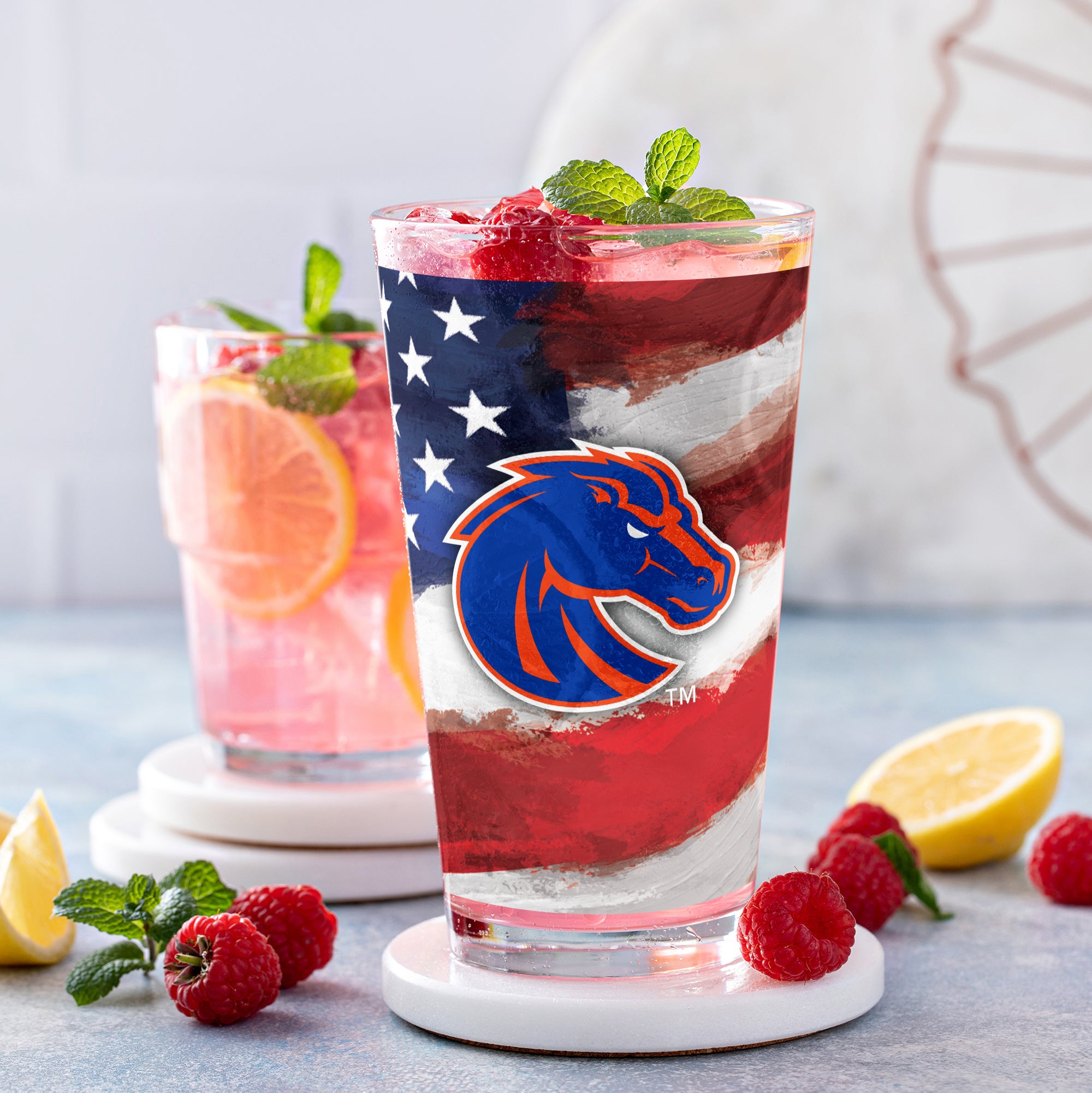 Set of 2 Boise State Broncos 16oz Americana Pints