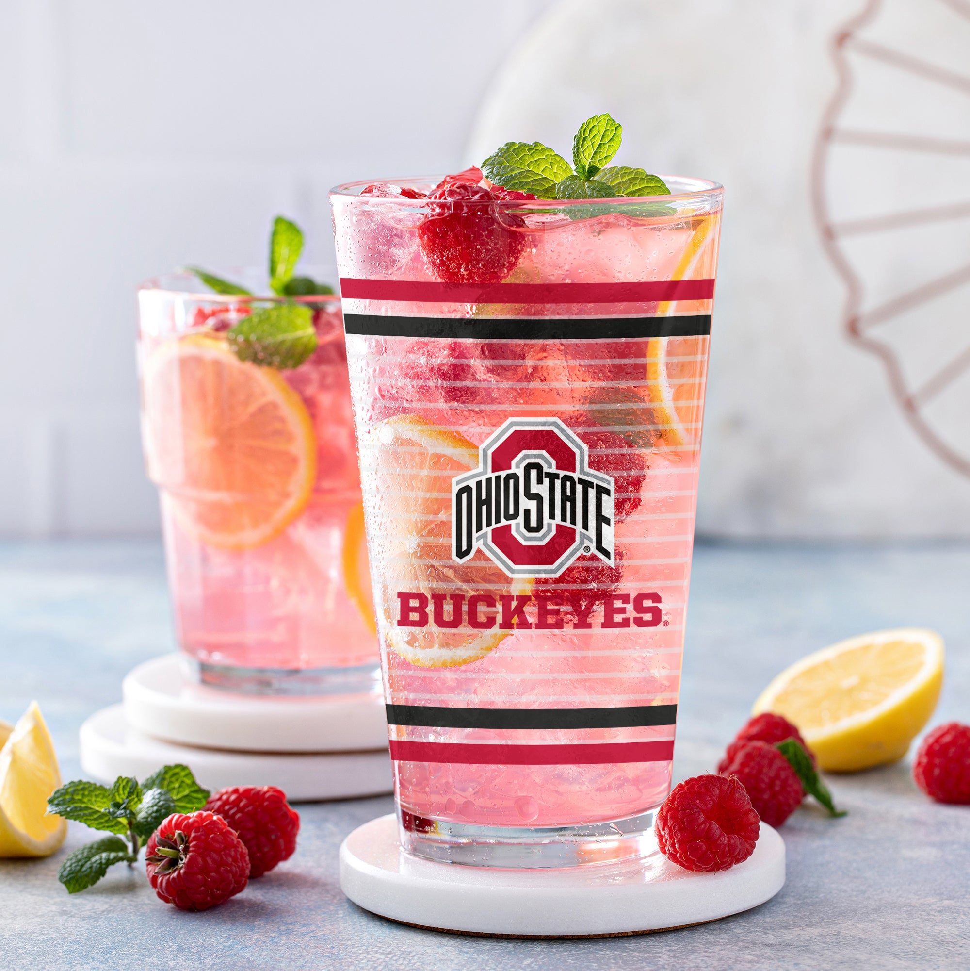Set of 2 Ohio State Buckeyes 16oz Ring Pints