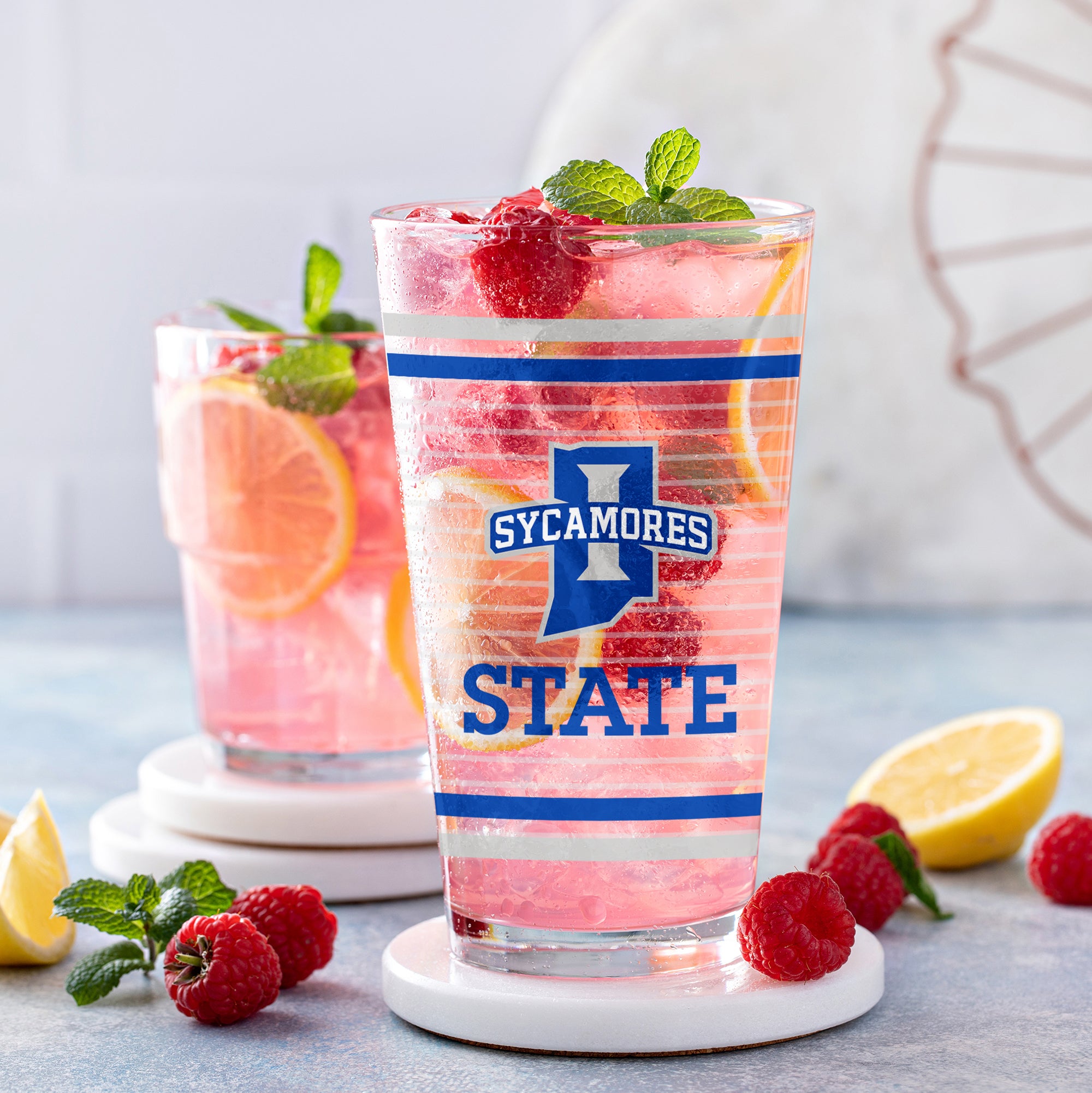 Set of 2 Indiana State Sycamores 16oz Ring Pints