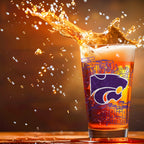 Set of 2 K-State Wildcats Campus Line Art 16oz Pints