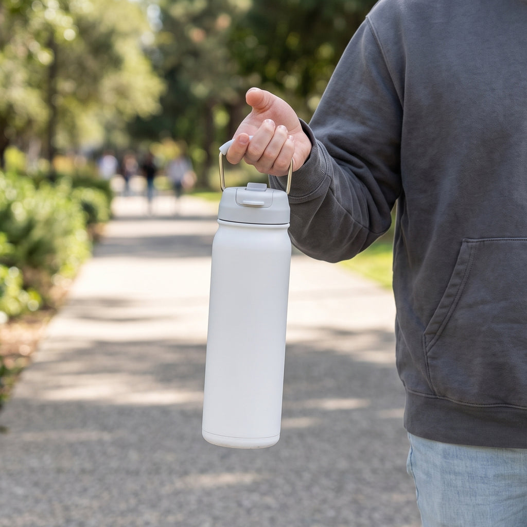 24oz White Triple Option Bottle