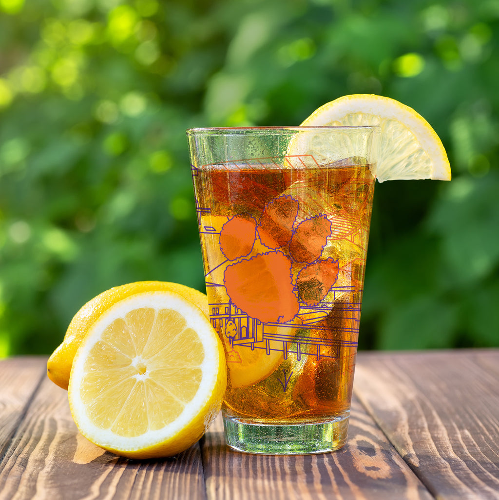 Set of 2 Clemson Tigers Campus Line Art 16oz Pints