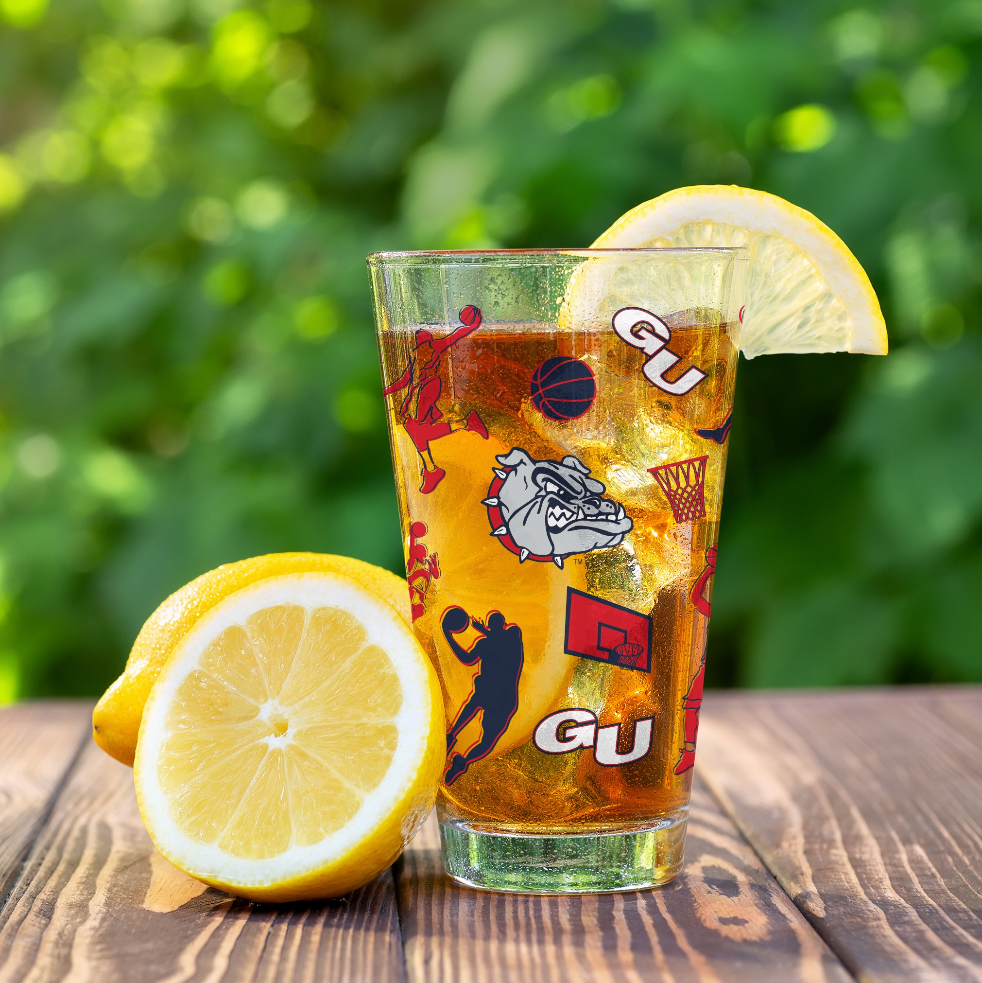 Set of 2 Gonzaga Bulldogs Basketball Sketch 16oz Pints