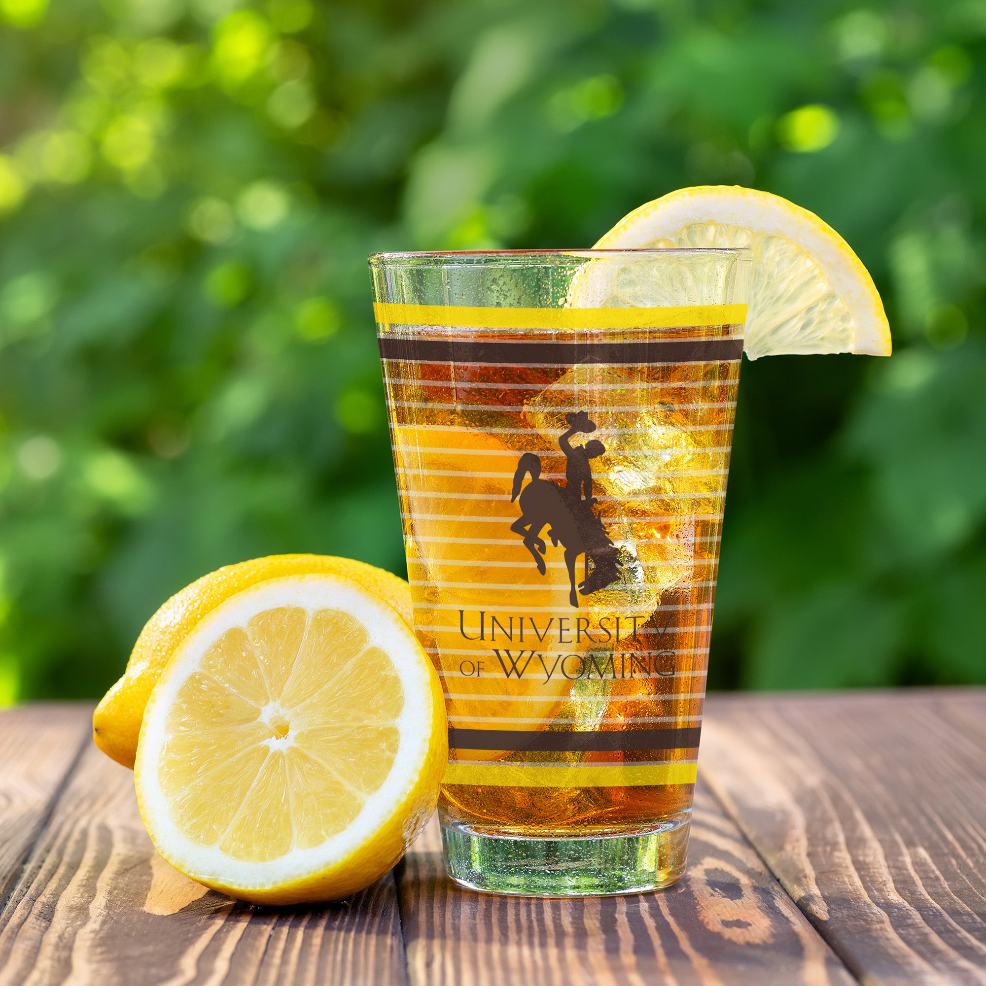 Set of 2 Wyoming Cowboys 16oz Ring Pints