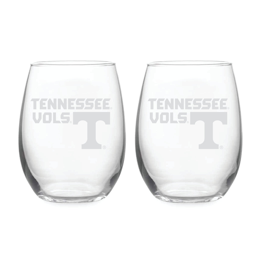 21oz Tennessee Volunteers Etched Slogan Stemless 2 Pack