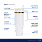48oz Pittsburgh Panthers Gold Anodized White Tumbler