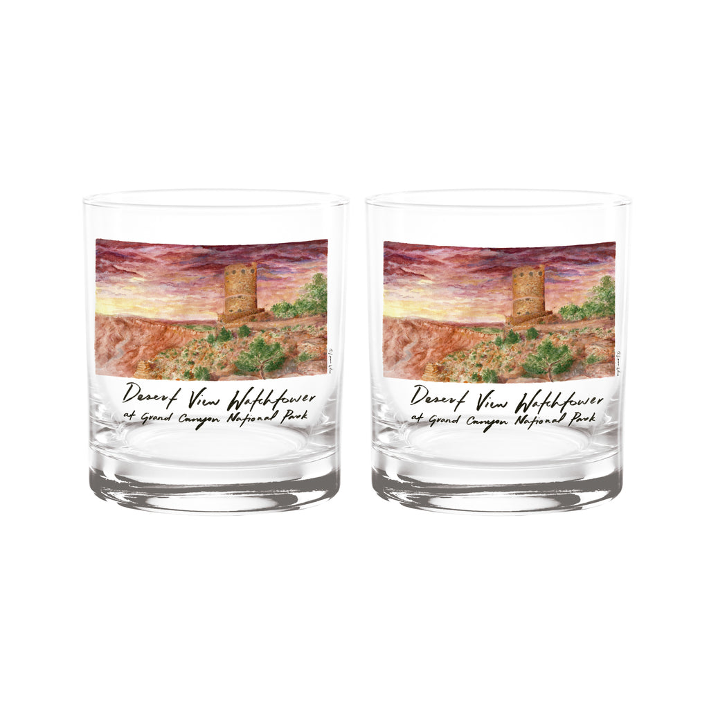 14oz Grand Canyon National Park 2-Pack Rock Glass Set by Laura Wilcox