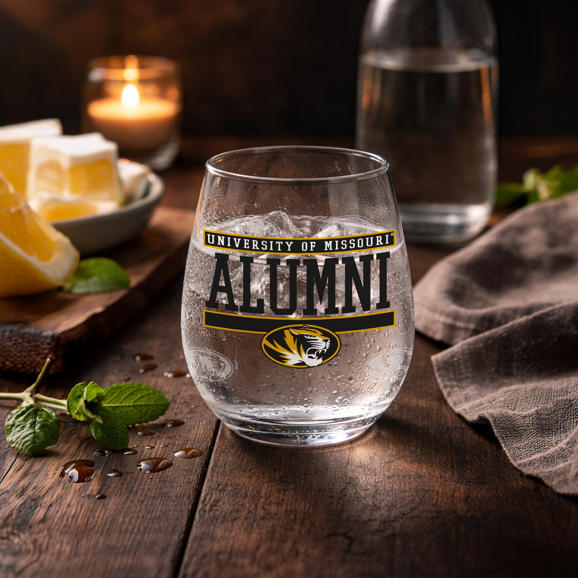 Set of 2 Missouri Tigers Alumni 15oz Stemless