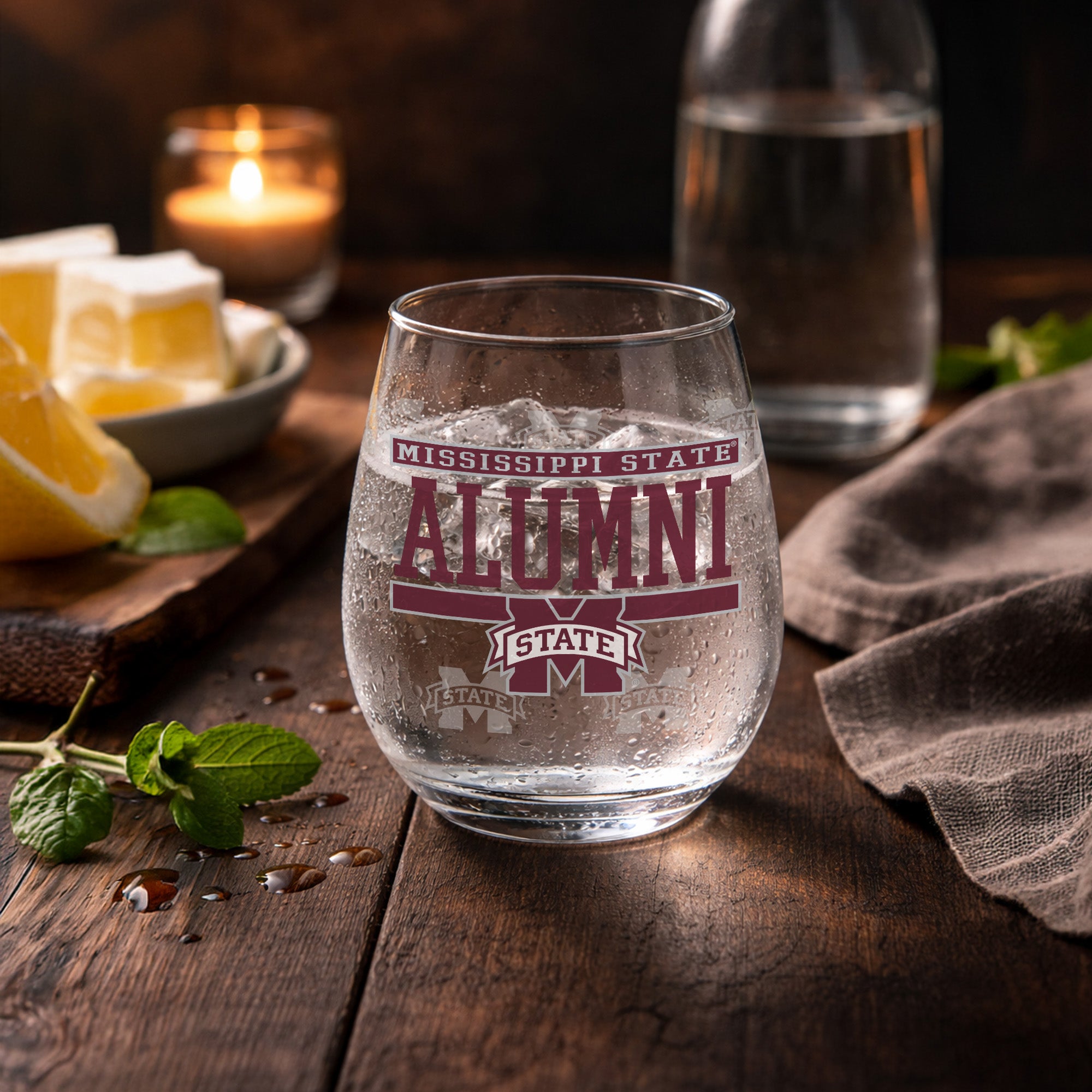Set of 2 Mississippi State Bulldogs Alumni 15oz Stemless