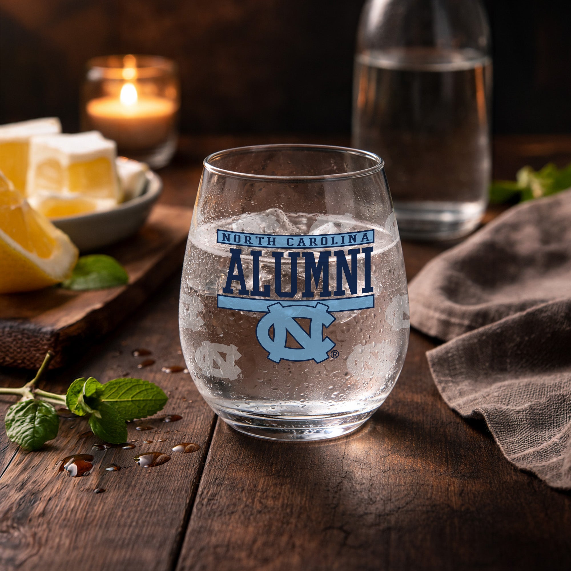Set of 2 North Carolina Tar Heels Alumni 15oz Stemless