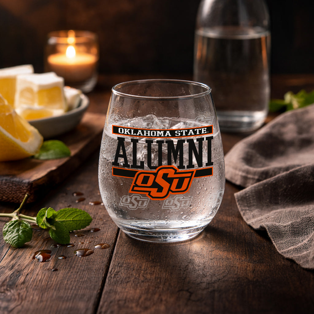 Set of 2 Oklahoma State Cowboys Alumni 15oz Stemless