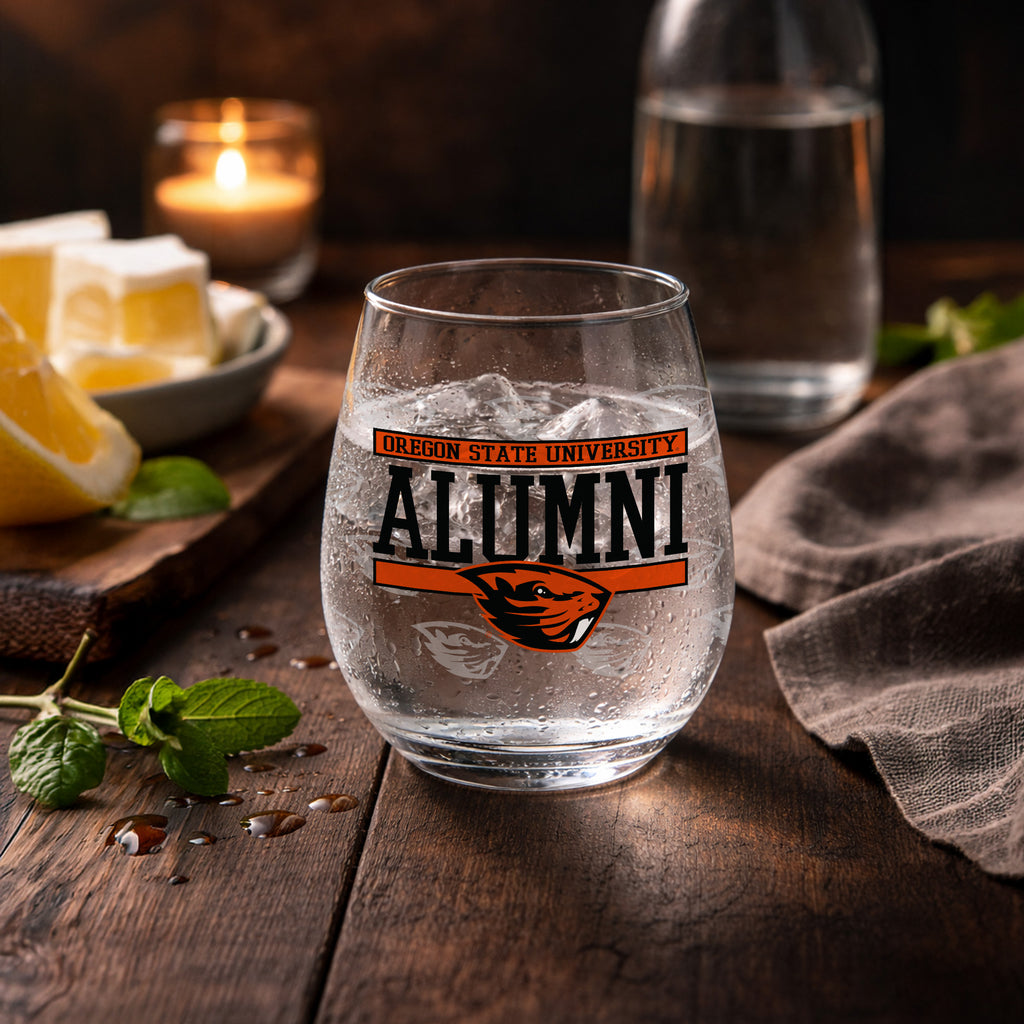 Set of 2 Oregon State Beavers Alumni 15oz Stemless