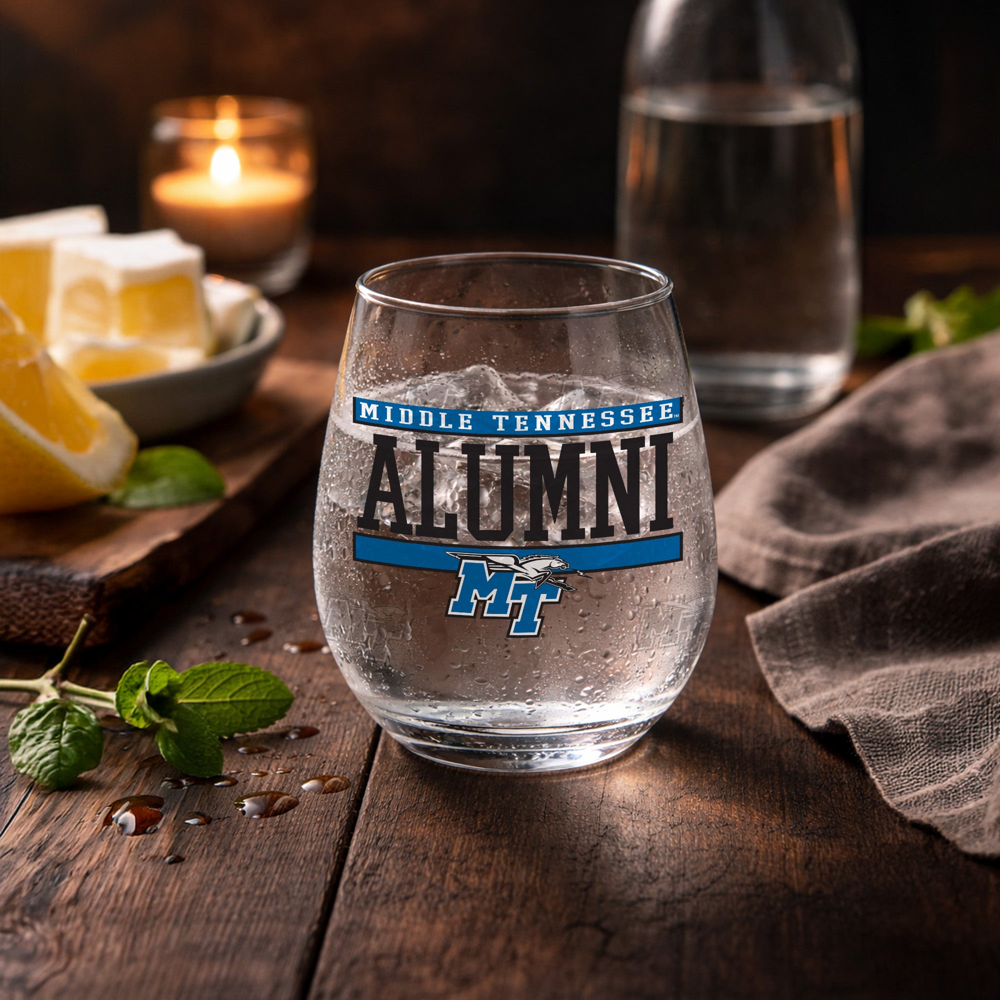 Set of 2 Middle Tennessee Blue Raiders Alumni 15oz Stemless