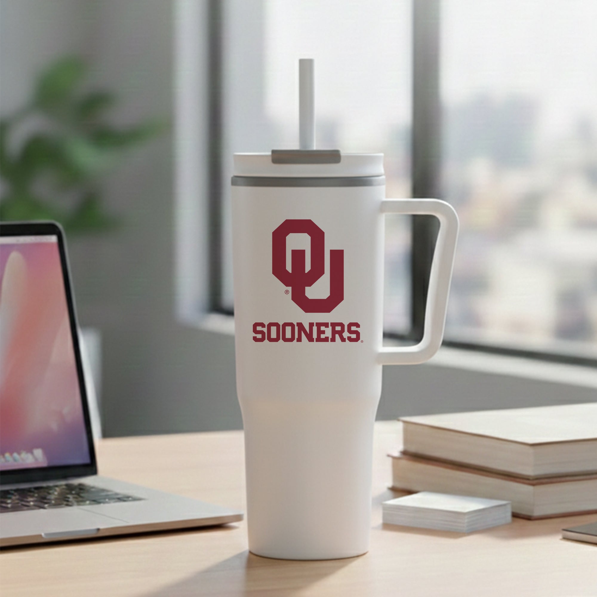 30oz Oklahoma Sooners White Aire Tumbler