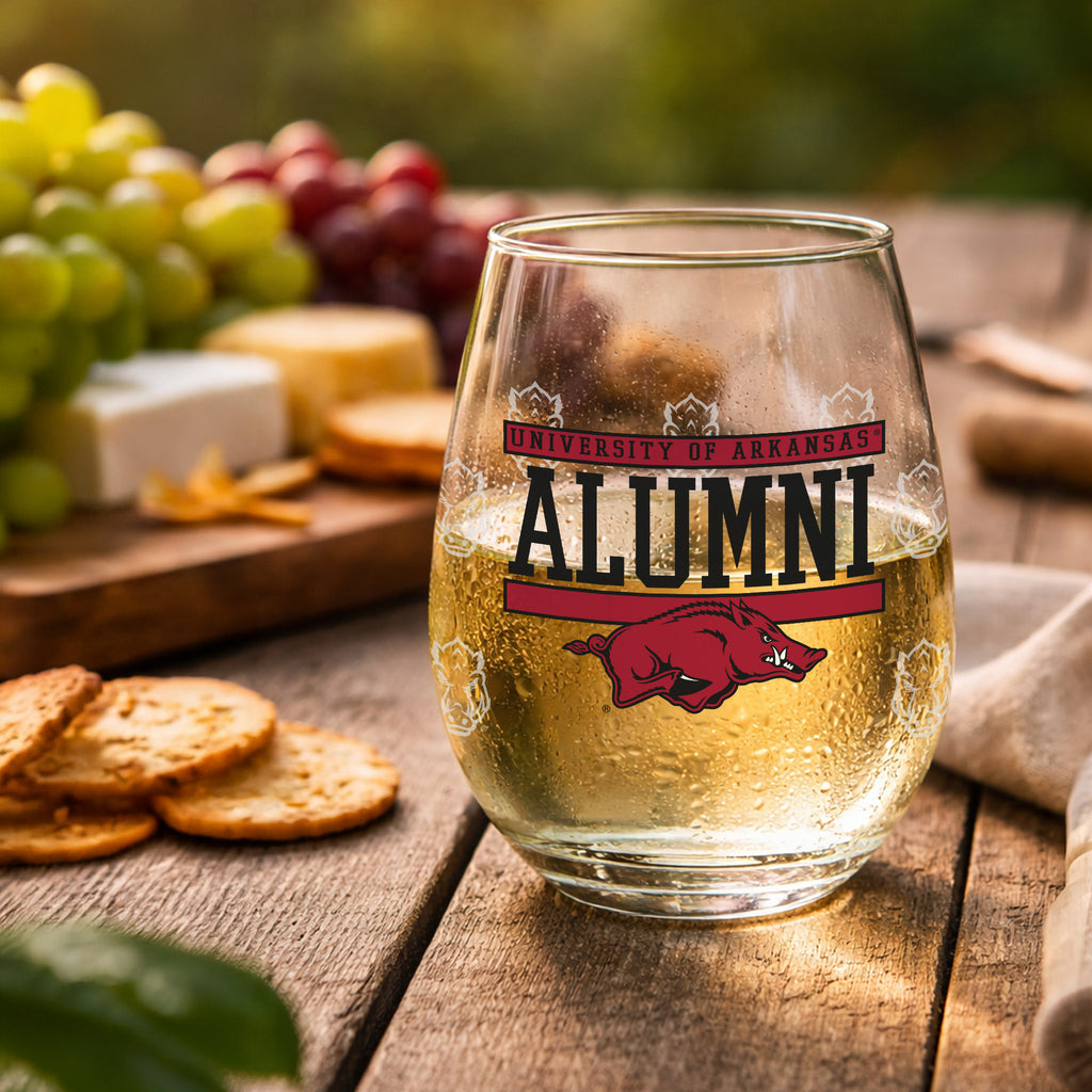 Set of 2 Arkansas Razorbacks Alumni 15oz Stemless