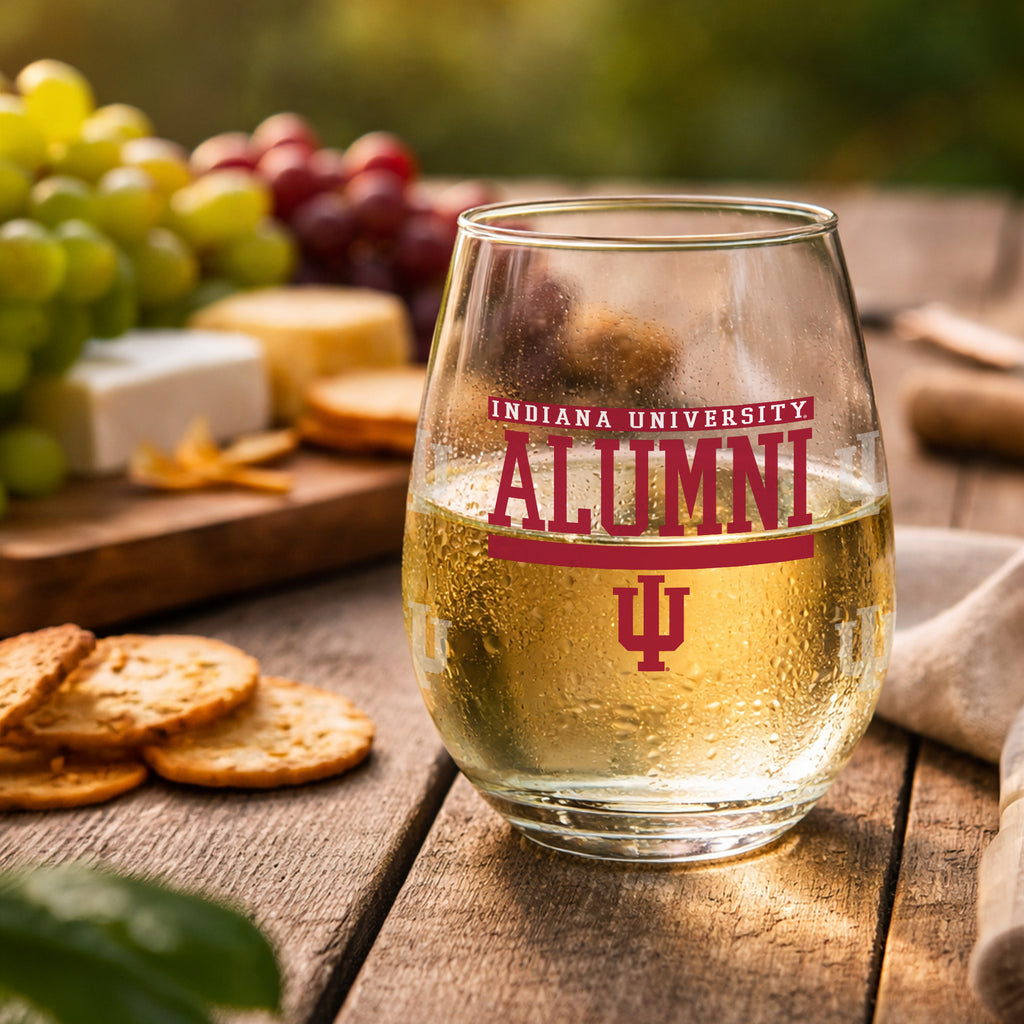 Set of 2 Indiana Hoosiers Alumni 15oz Stemless