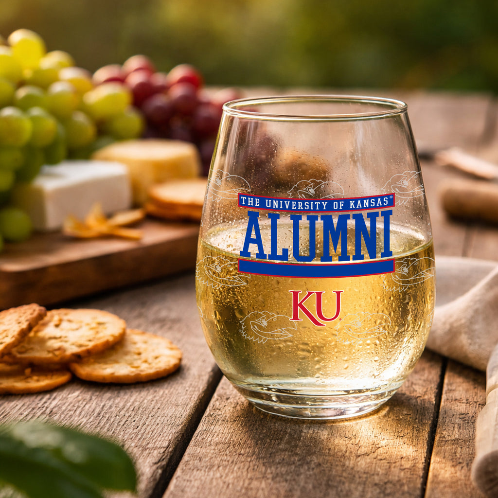 Set of 2 Kansas Jayhawks Alumni 15oz Stemless