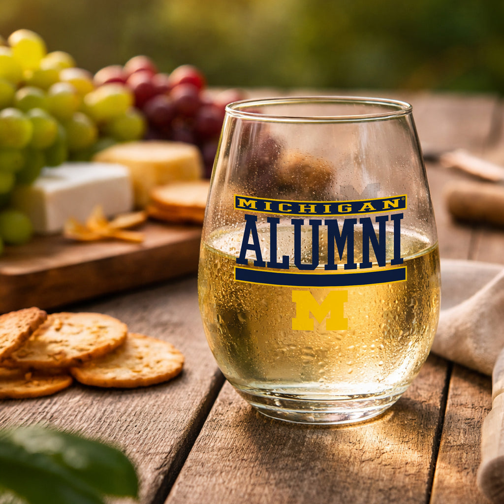 Set of 2 Michigan Wolverines Alumni 15oz Stemless
